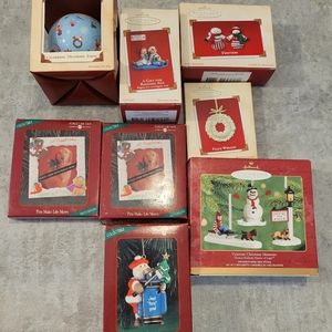8- Holiday Ornaments. 5 Hallmark Keepsakes.  3 Forget Me Not American Greetings.